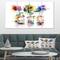 Designart - Abstract Flowers in Glass Vases - Extra Large Floral Wall Art